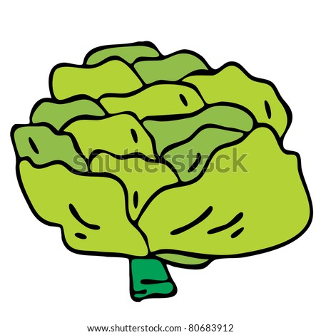 Cartoon Cabbage Stock Vector Illustration 80683912 : Shutterstock