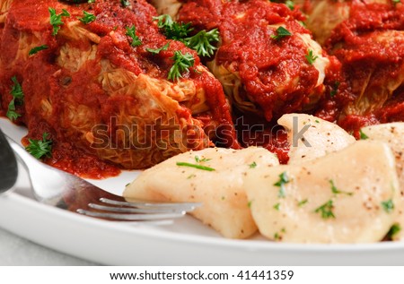 Cabbage Rolls and perogies