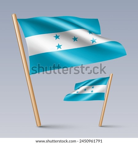 Vector illustration of two 3D-style flag icons of Honduras isolated on light background. Created using gradient meshes, EPS 10 vector design elements from world collection