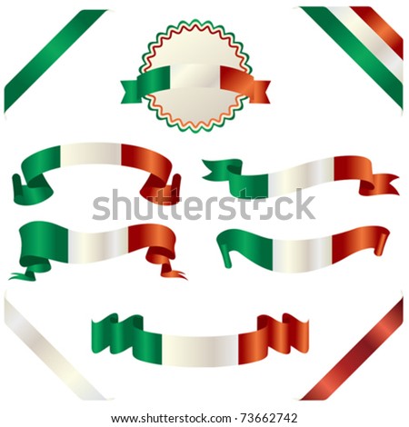 Set Of Italian Ribbon Stock Vector Illustration 73662742 : Shutterstock