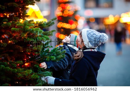 Similar – Image, Stock Photo Two little kids having fun in summer