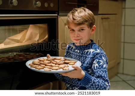 Similar – Image, Stock Photo Funny blond kid with long hair