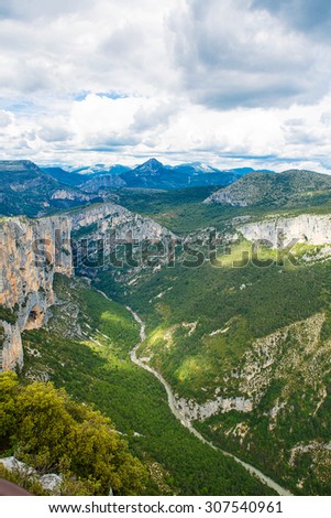 Gorges du Verdon,Provence in France, Europe. Beautiful view on canyons and mountains on summer day.