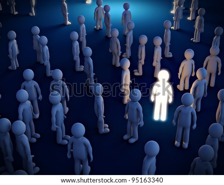 3d Man In The Crowd. Symbol Of Individualism Stock Photo 95163340 ...