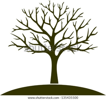 Winter Tree Stock Vector 135435500 : Shutterstock