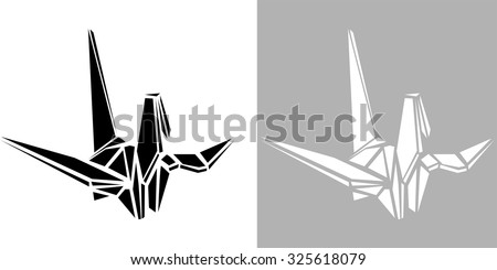 Origami crane vector icon