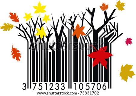 Vector Illustration of Autumn Barcode