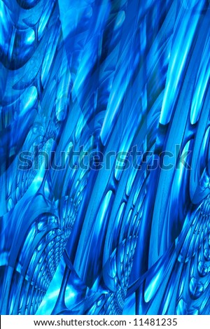 icy blue martini glass image with a fractal twist