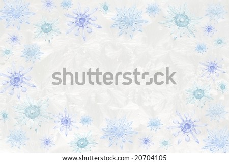 vintage chandelier crystals & bobeches as snowflakes atop jack frost icy wintry window pattern