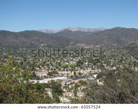 View of Glendora, CA and the San Gabriel Mountains