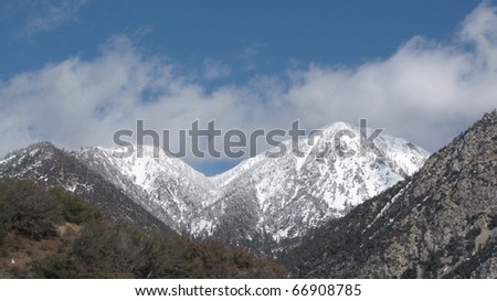 Snow on Thunder Mountain and Telegraph Peak, Angeles National Forest, CA