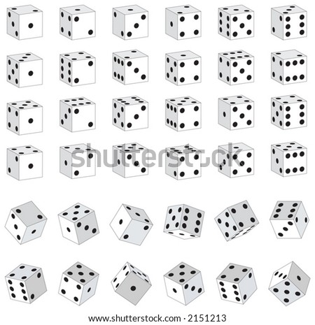 Various White Dice With Black Spots Stock Vector Illustration 2151213 ...