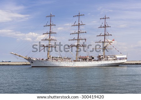GDYNIA, POLAND - AUGUST 13, 2014:  Sail training ship \
