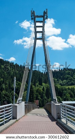 Bridge over river Dunajec at border of Poland and Slovakia