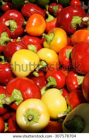 Peppers on sale in open air market