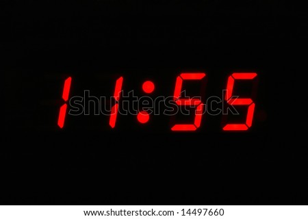 Almost Twelve O\'clock - digital clock displaying 11 55