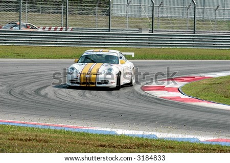 Racing car on a track
