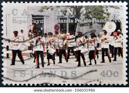 CAYMAN ISLANDS - CIRCA 1991: A stamp printed in Cayman Islands shows The Royal Cayman Islands Police Band  , circa 1991