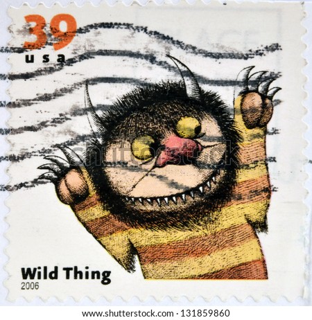 UNITED STATES OF AMERICA - CIRCA 2006: A stamp printed in USA shows wild thing, circa 2006