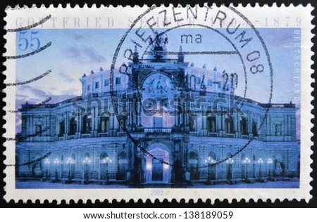 GERMANY- CIRCA 2003: stamp printed in Germany shows Opera House, Dresden, circa 2003.