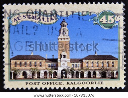 AUSTRALIA - CIRCA 1992: a stamp printed in the Australia shows Post Office, Kalgoorlie, Western Australia, circa 1992