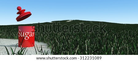 illustration of sugar cane plantation