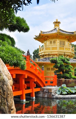 Tang Dynasty Golden Pavilion in Chi Lin Nunnery, Hong Kong
