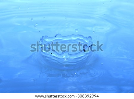 Water splash on blue background  - corona
