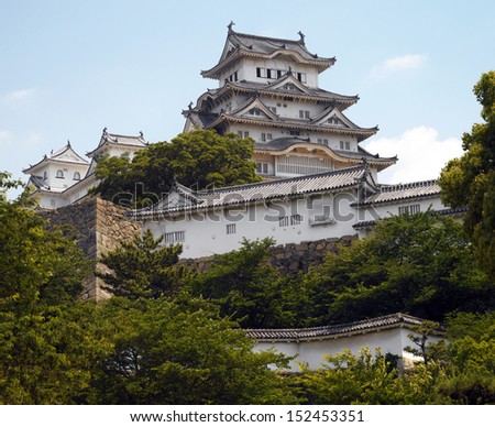 Himeji Castle - a hilltop castle complex located in Himeji, Japan. The castle is regarded as the finest surviving example of Japanese castle architecture. It is a UNESCO World Heritage Site.
