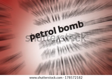 The Petrol Bomb or Molotov cocktail is a generic name used for a variety of bottle-based improvised incendiary weapons. Due to the ease of production, they are frequently used by amateur protesters.