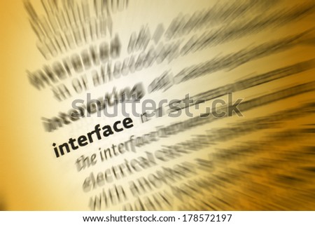An Interface is a point where two systems, subjects, organizations etc., meet and interact or program for connecting two items of hardware or software so they can communicate with each other.