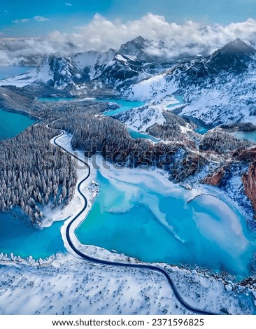 Similar – Image, Stock Photo Mountain with snow Nature