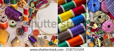 Handicrafts - Sewing and Embroidery threads, cotton, needles and yarn.