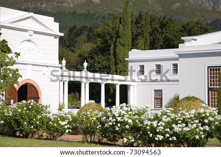 Colonial architecture in Franschhoek near Cape Town.