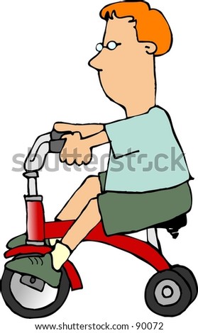 Clipart Illustration Of A Boy On A Tricycle - 90072 : Shutterstock