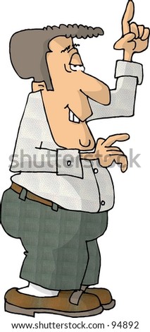 Clipart Illustration Of A Man Pointing Up - 94892 : Shutterstock