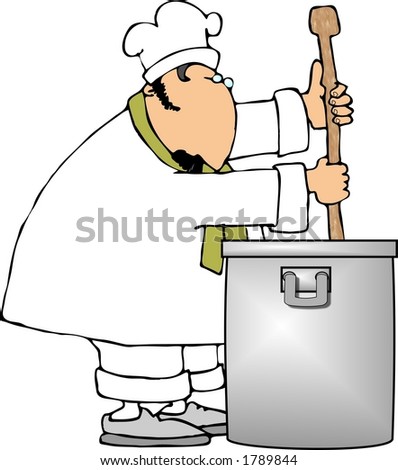 Chef stirring a large pot