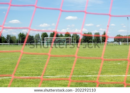 Football field with football goal / football field