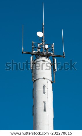 Radio mast and blue sky / Radio mast