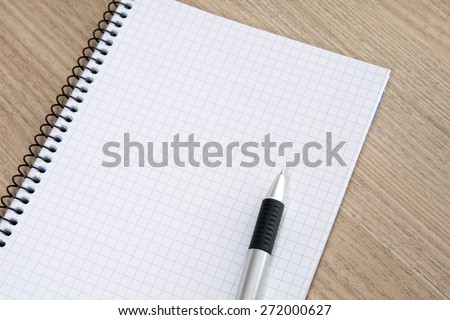 Blank writing pad with a pen / writing pad