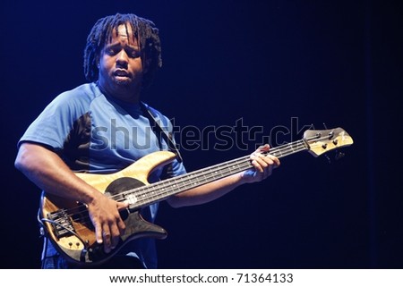 ISTANBUL - JULY 8: Jazz musician Victor Wooten played at the Cemil Topuzlu Open Air Theater, July 8, 2009, in Istanbul, Turkey