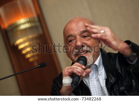ISTANBUL-MARCH 19: Brazilian writer Paulo Coelho at press conference to promote his new book Elif, March 19, 2011 in Istanbul,Turkey
