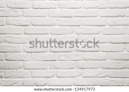 Empty white brick wall texture, background with copy space