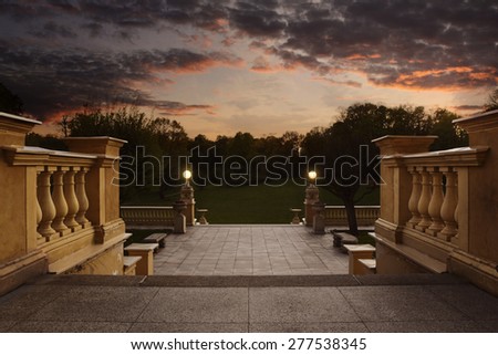 Foto Bild Park und Barocktreppe des Heiligtums der Nossa Senhora dos Remédios Portugal