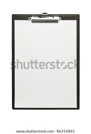 Empty clipboard isolated on white with copy space