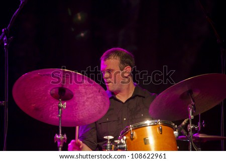 GRANADA, SPAIN - JULY 21: Johnathan Blake drum, at the XXV Jazz Festival of Almunecar on July 21, 2012 in Granada, Spain