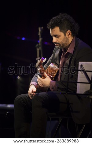 GRANADA - SPAIN, MARCH 14, 2015: XXVII International Tango Festival.  Javier Diaz, guitar.