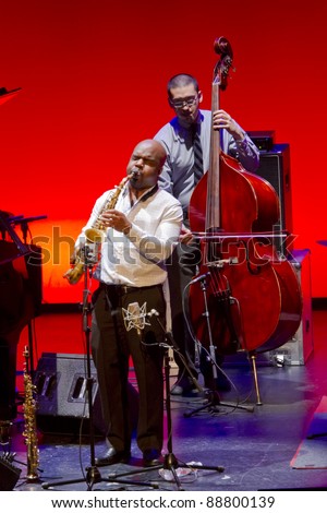 GRENADA, SPAIN - NOVEMBER 12: Roy Haynes and Fountain of Youth Band perform at the XXXII International Jazz Festival on November 12, 2011 in Grenada, Spain.