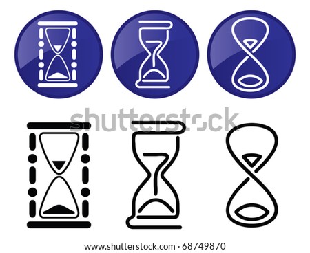 Hourglass. Vector icon set.