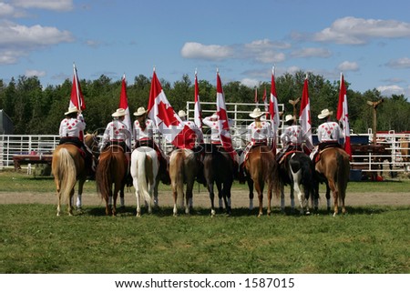 female equestrian team lined up for show